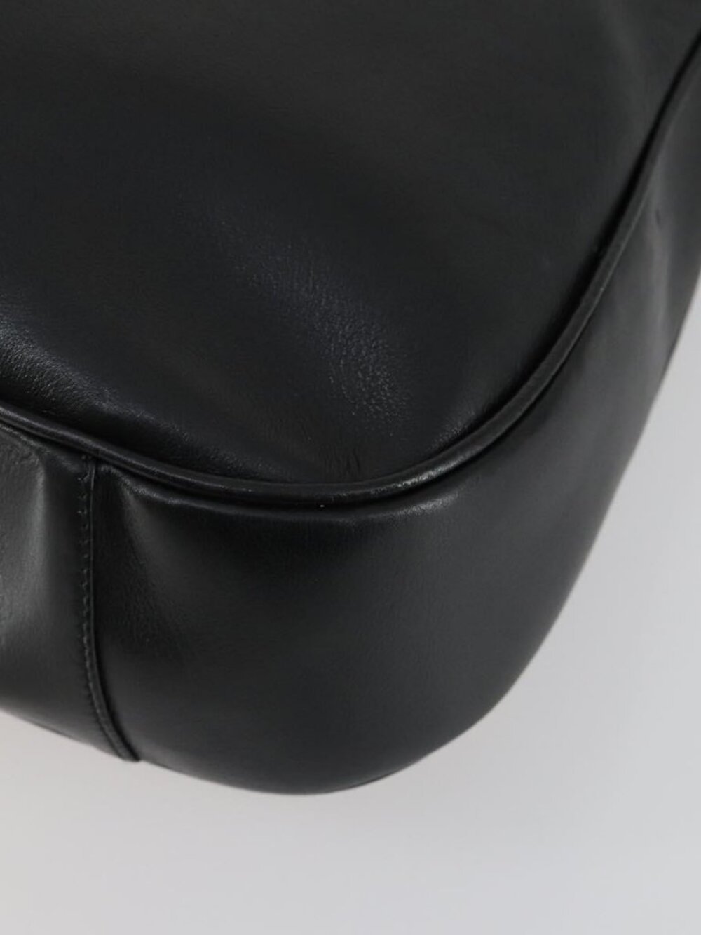 Authentic GUCCI Bamboo Shoulder Bag Leather 2way Black Gold 001 1577 - Picture 6 of 16